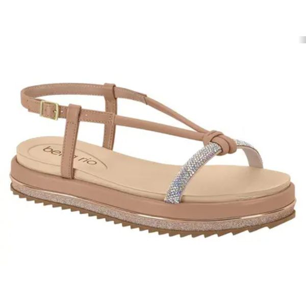 Sandália Papete Flatform Beira Rio Nude
