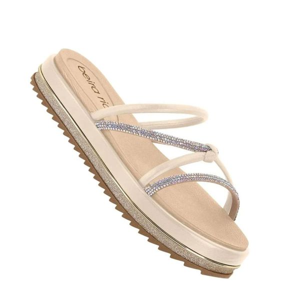 Sandália Beira Rio Flatform - Feminina - off-whitte