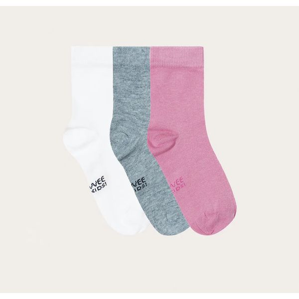 Kit 3 Meias Infantil Malwee Kids Rosa