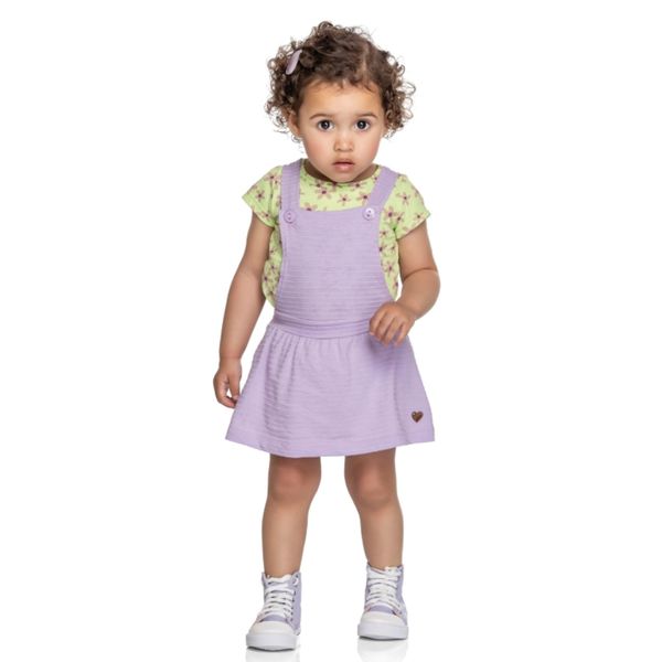 Jardineira Flores com Blusinha Elian