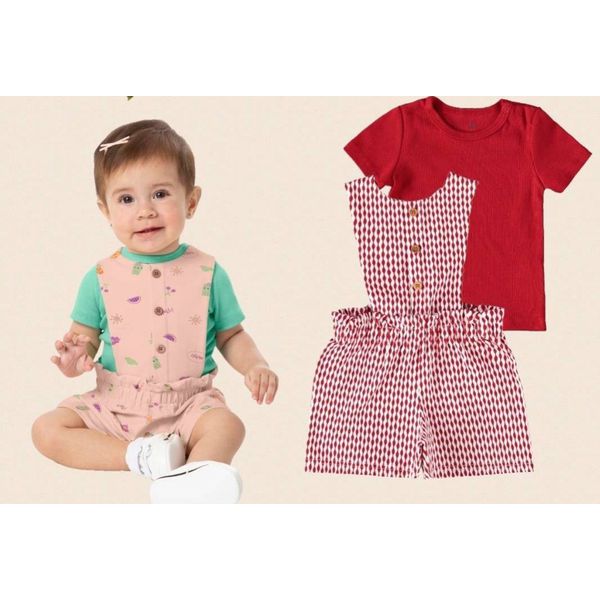 Conjunto Menina Blusa e Jardineira Malwee 