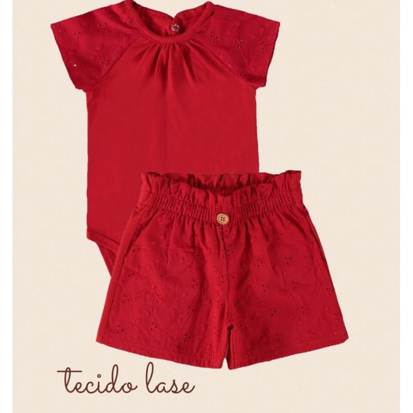 Conjunto Malwee Premium Body Shorts Lase Vermelha