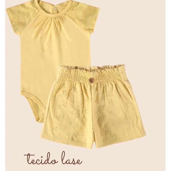 Conjunto Malwee Premium Body Shorts Lase Amarelo