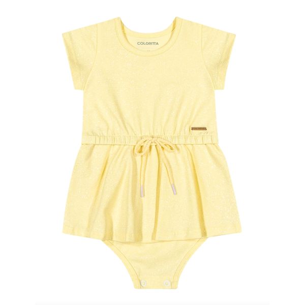 Body Bebê Colorittá Glitter Amarelo