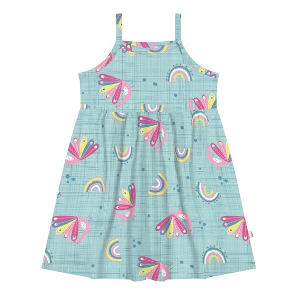 Vestido Cotton Pavão azul Elian