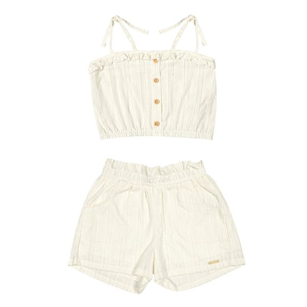 Conjunto Infantil Menina Textura Suave Colorittá Bege