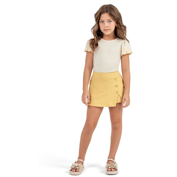 Conjunto Infantil Menina Manga Colorittá Bege