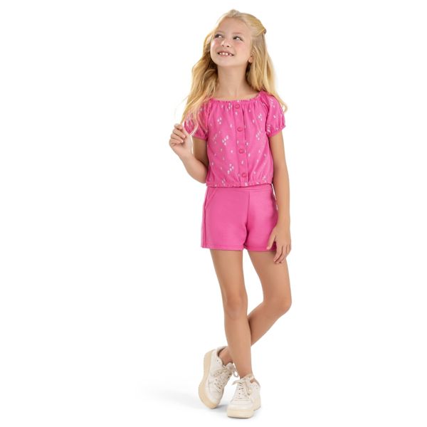 Conjunto Infantil Menina Tropicais Elian Rosa