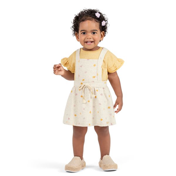 Conjunto Bebê Menina Salopete Colorittá Amarelo