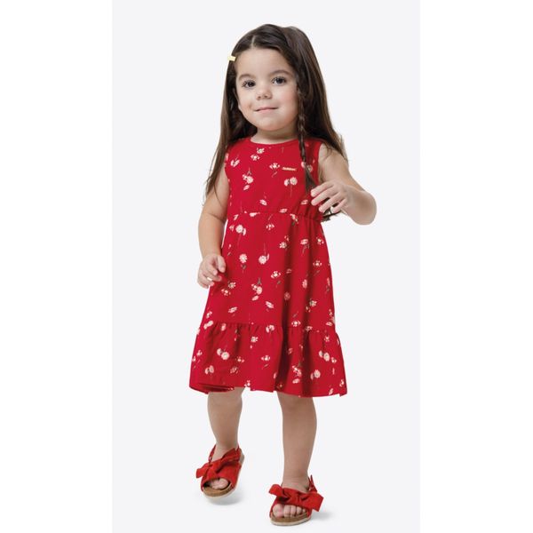 Vestido Menina Sem Manga Em Cotton Light - Carinhoso