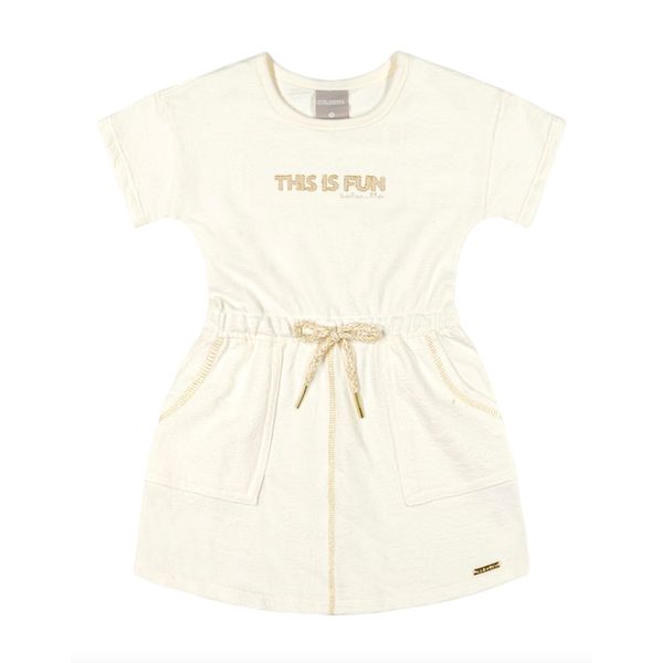 Colorittá - Vestido Infantil Menina Moletinho Colorittá Bege