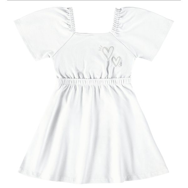 Vestido Branco Corações Malwee