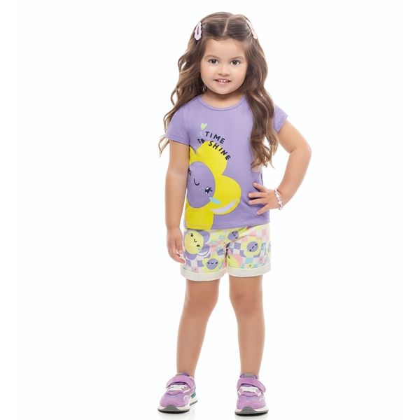 Conjunto Infantil flor lilás