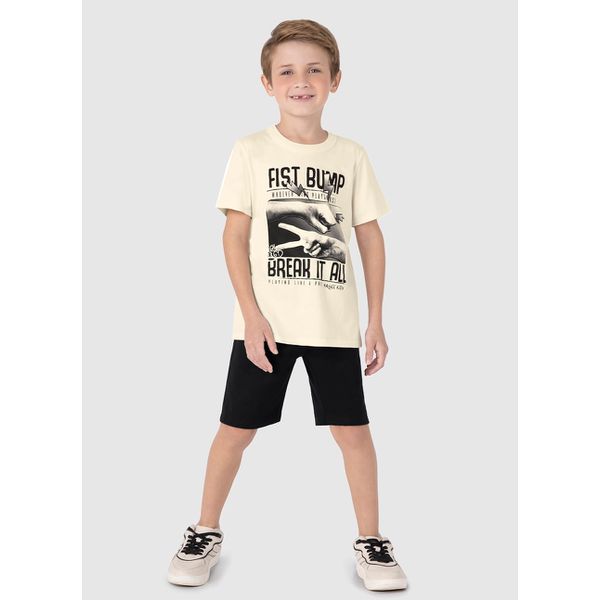 Conjunto Infantil Menino Fist Bump Em Algodão Malwee Kids Off
