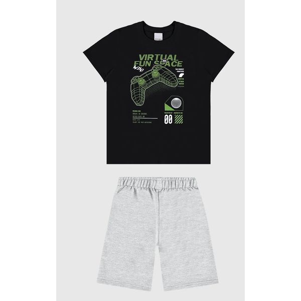 Conjunto Infantil Menino Virtual Fun Space Em Algodão Malwee Kids