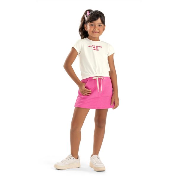 Conjunto Infantil Menina Estampado Elian Bege
