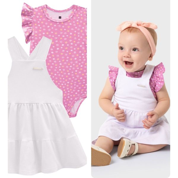 Vestido Carinhoso Branco com Body