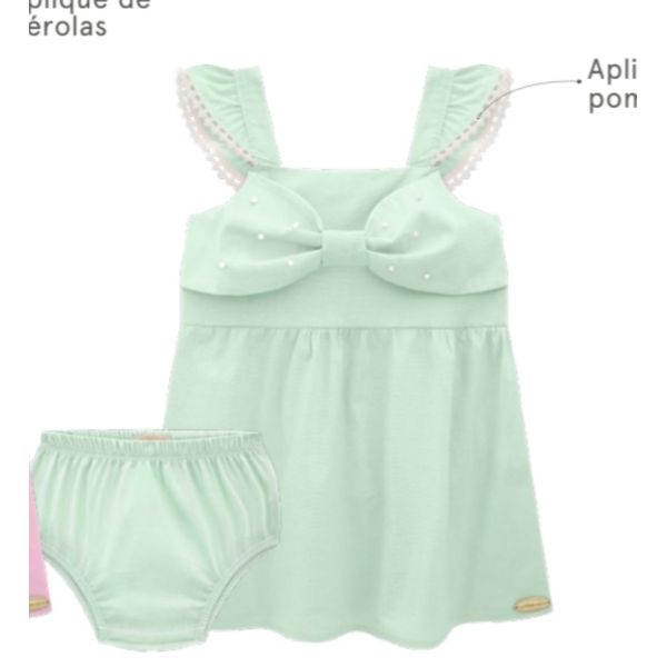 Vestido bebê menina malha newtech laços millinina