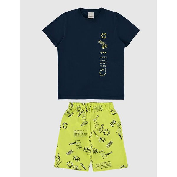 Conjunto Infantil Menino Camiseta E Bermuda Em Algodão Malwee Kids