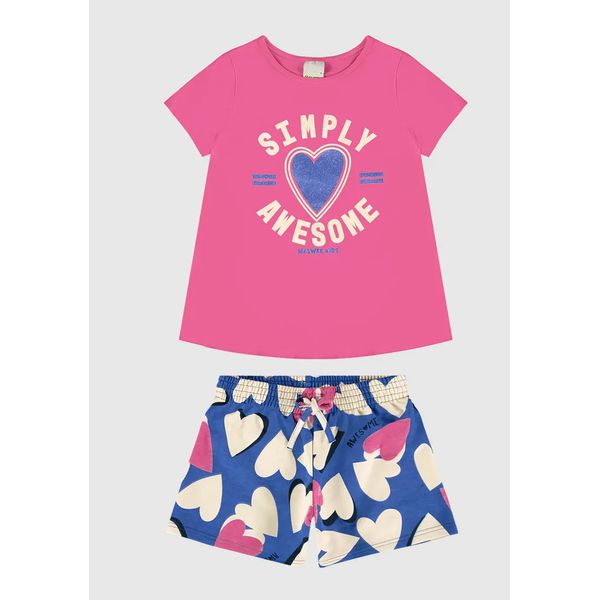 Conjunto Infantil Menina Simply Awesome Em Algodão Malwee Kids