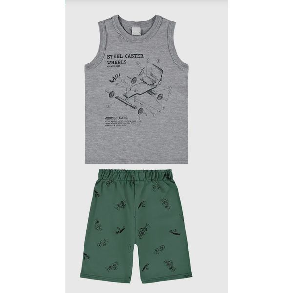 Conjunto Infantil Menino Steel Caster Wheels Em Algodão Malwee Kids