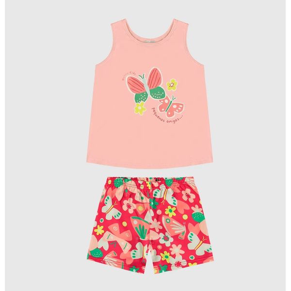 Conjunto Infantil Menina Pequenas Amigas Em Algodão Malwee Kids