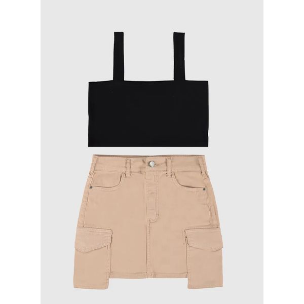 Conjunto Menina Regata Cropped E Saia Malwee Kids