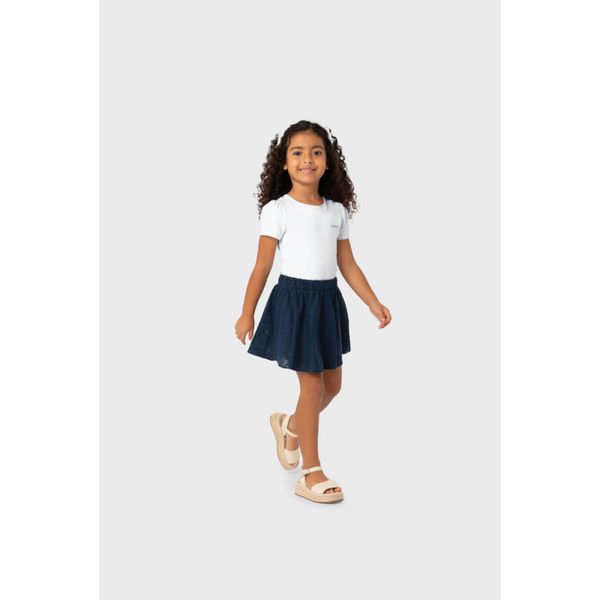 Conjunto Menina Blusa Gola Aplique De Pérolas Em Algodão - Carinhoso