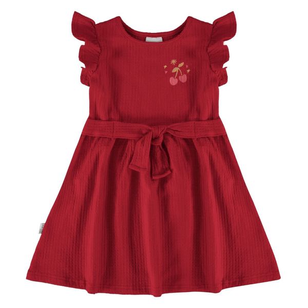 Vestido Infantil Faixa Frontal Em Malha Texturizada Malwee Kids