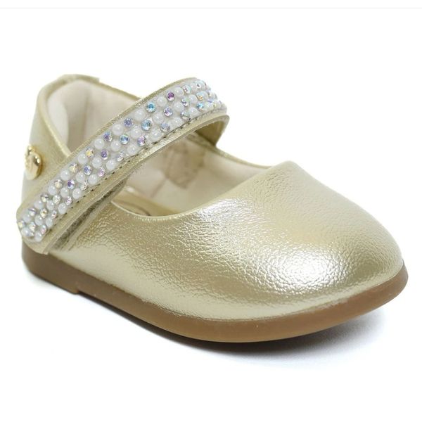 Sapatilha Infantil Klin Princesa Baby Pérolas - Dourado