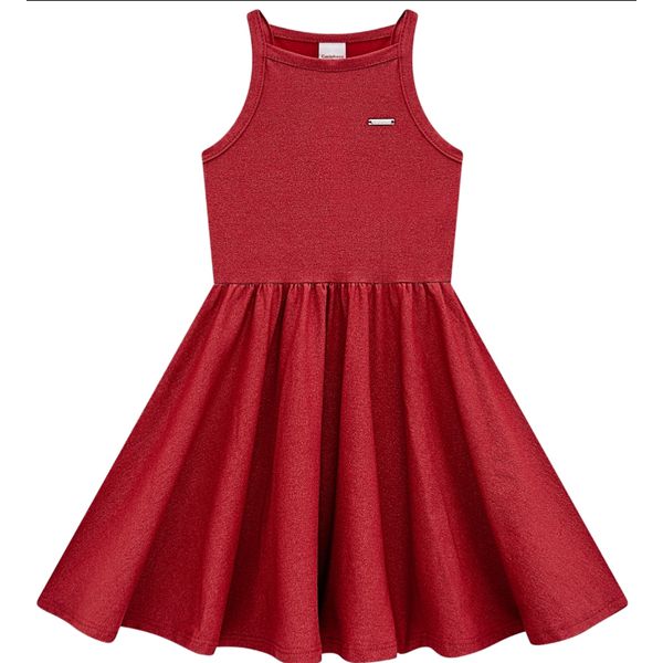 Vestido Menina Regata Em Algodão Com Glitter - Carinhoso
