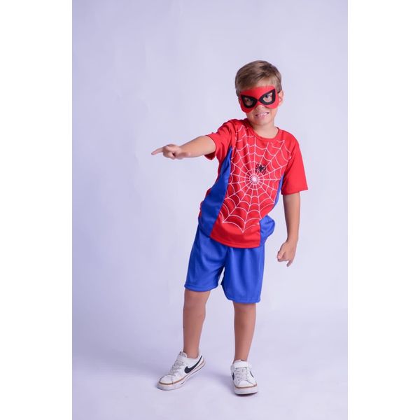 Fantasia Infantil Muvile Menino Aranha com Máscara