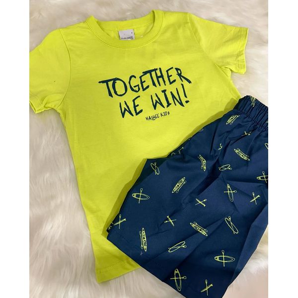 Conjunto Infantil Menino Together We Win! Em Algodão Malwee Kids
