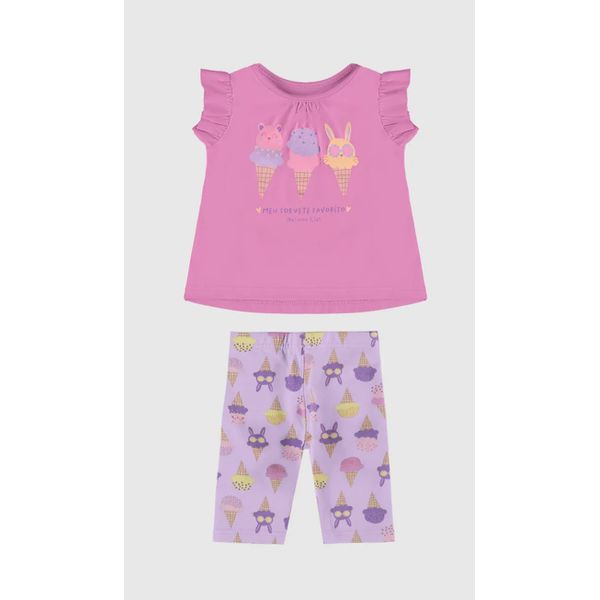 Conjunto Infantil Menina Meu Sorvete Favorito Em Algodão Malwee Kids