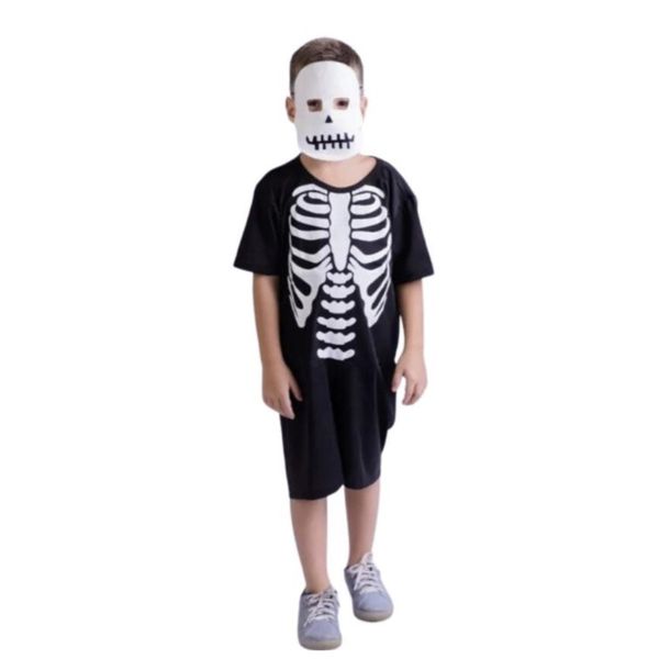 Fantasia Infantil Masculina Muvile Halloween Caveira