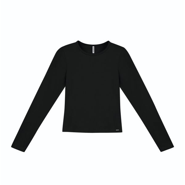 Blusa De Cotton Básica Feminina Preta
