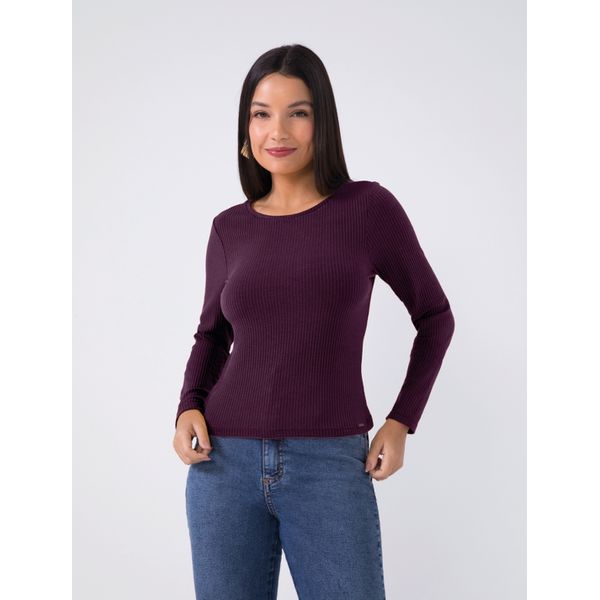 Blusa básica canelada Marialicia