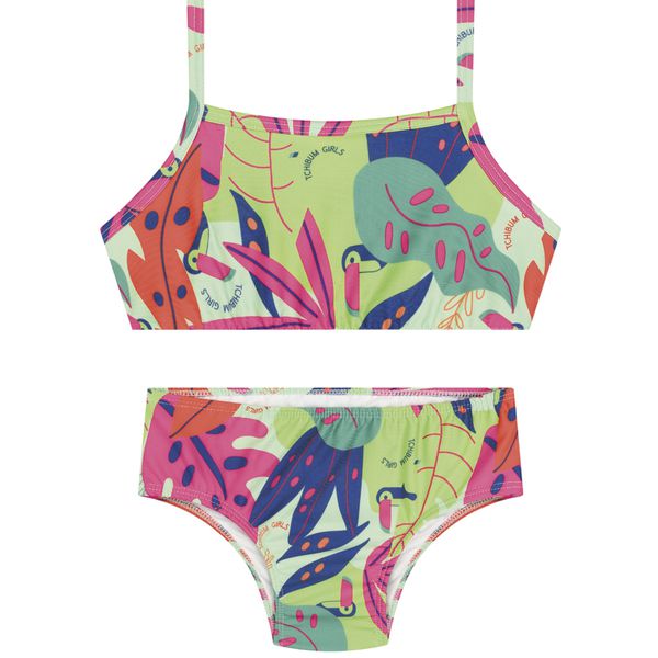 Conjunto Biquini Menina Proteção UV Folhagem Tucano - Kamylus