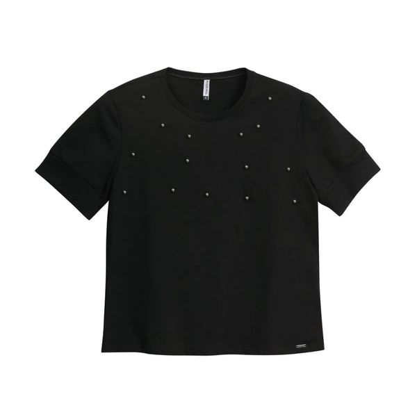Blusa Feminina Com Aplicações Marialícia Preto