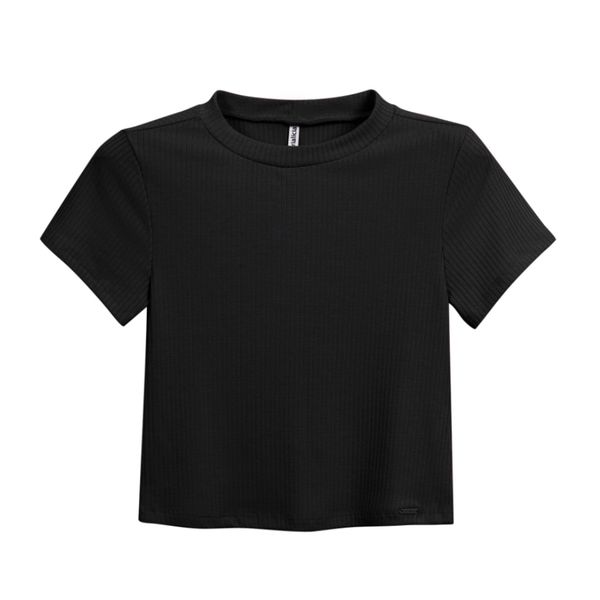 Blusa Canelada Preta Marialicia