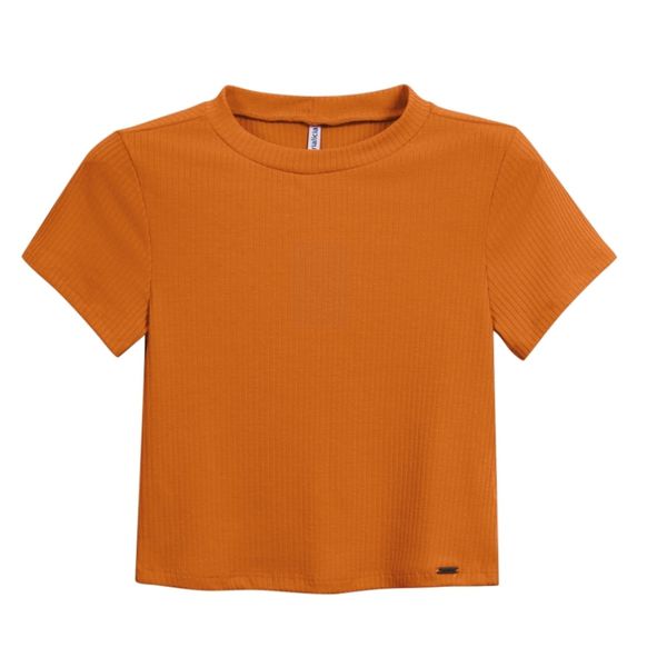 Blusa Canelada Laranja Marialicia