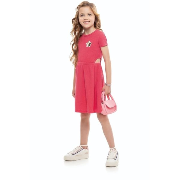 Vestido Manga Curta Infantil Feminino