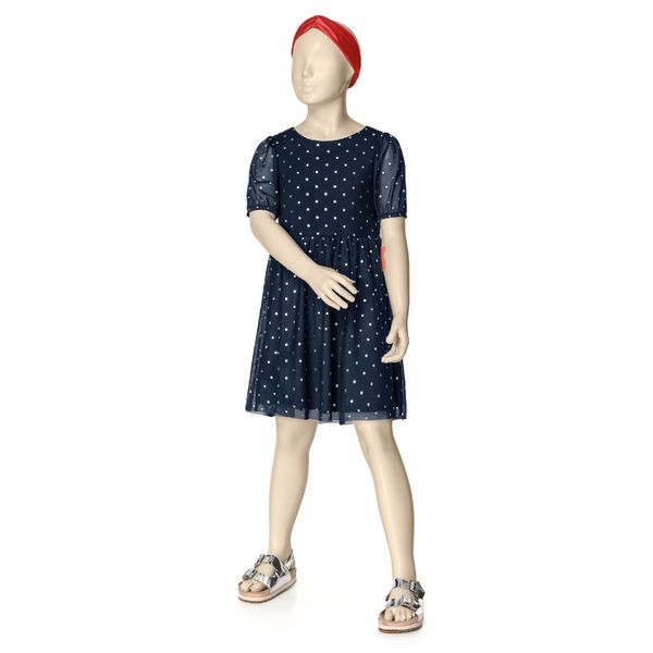 Vestido de tule em poá Malwee