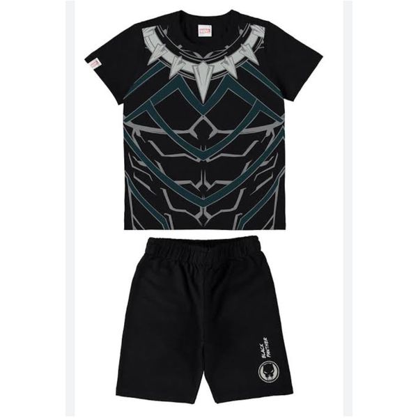Conjunto Malwee Kids Infantil Menino Verão Estampa Personagens Pantera Negra