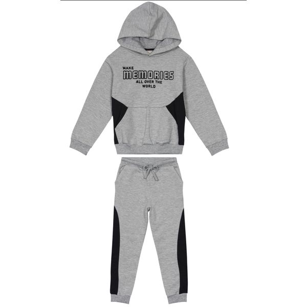 Conjunto Menino Blusão Estampa Lettering Em Moletom Mouline - Carinhoso
