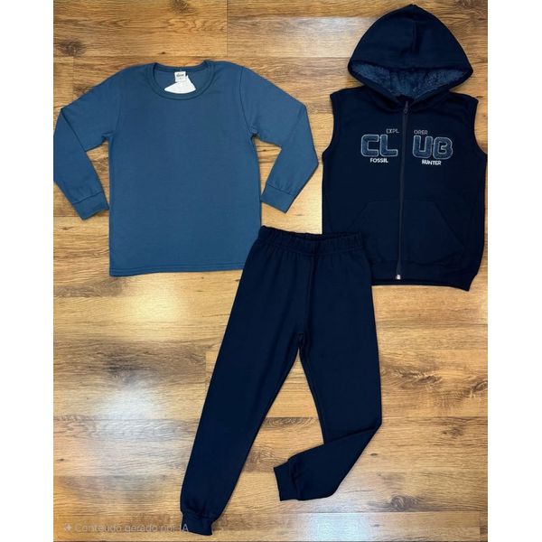 Conjunto Infantil Elian Camiseta Manga Longa Com Colete Club