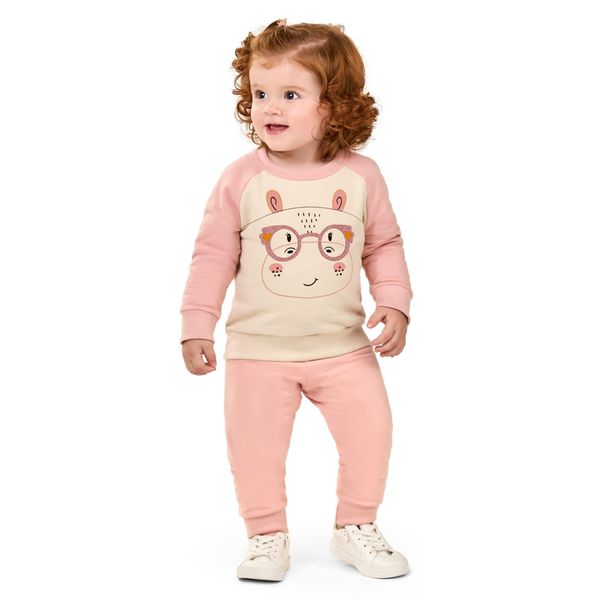 Conjunto Bebê Menina Hipopótamo Elian Bege
