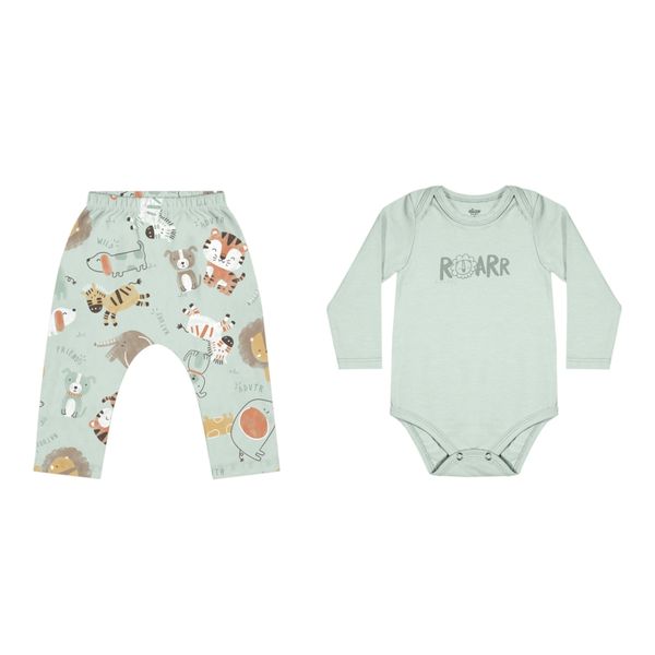 Conjunto Bebê Menino Estampado Elian Verde