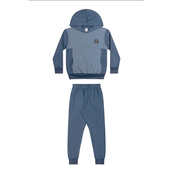 Conjunto Infantil Menino Blusão Texturizado Elian Azul
