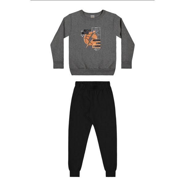 Conjunto Infantil Menino Blusão Elian Cinza